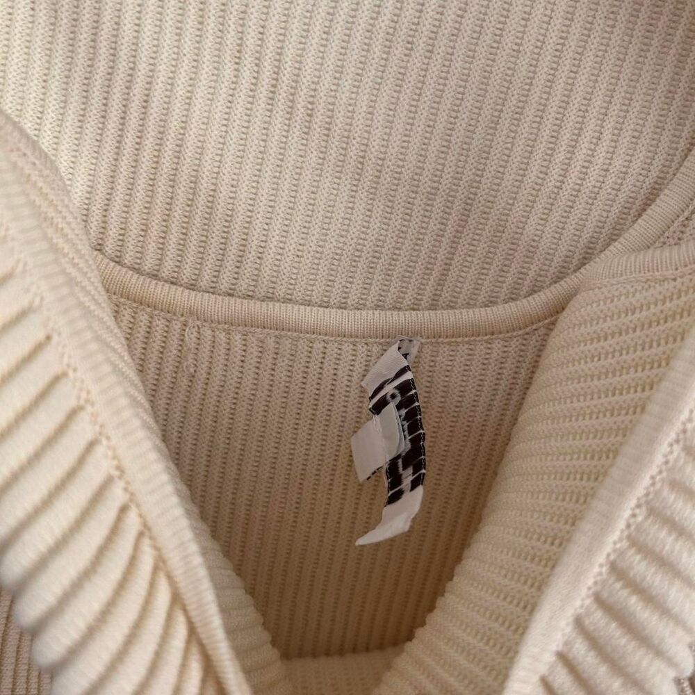 Restyled Cream Ribbed Knit Layered Bodysuit + Half Sweater Set – Size 6 / M 🤍✨ - Picture 7 of 8